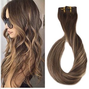 Full Shine 20 inch Remy Ombre Clip in Extensions